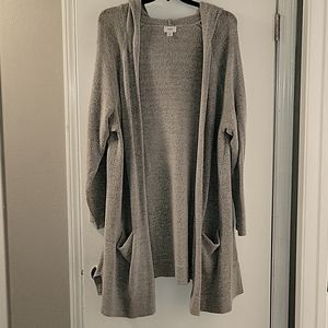 Old Navy Long Line Hooded Open Front Sweater, XXL, Gray